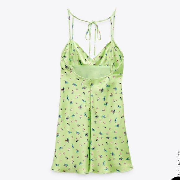 Zara Green Floral Mini Dress - Picture 6 of 7